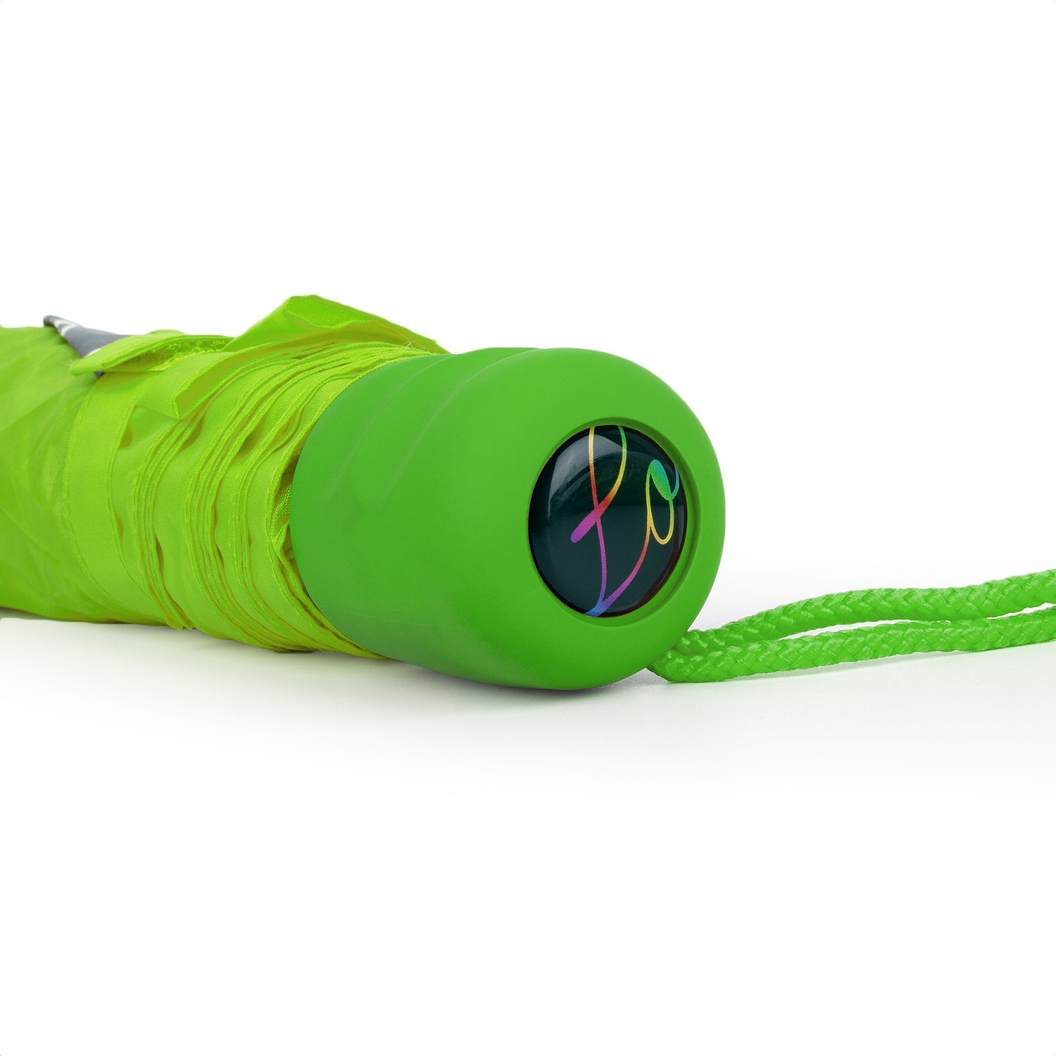 Зонт складной Basic, зеленое яблоко с логотипом