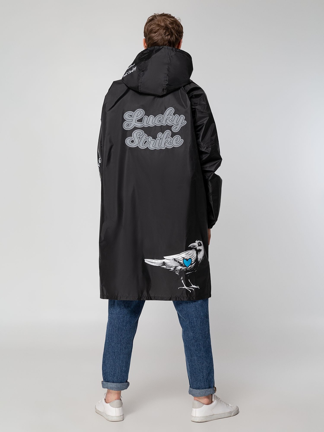 Дождевик Rainman Zip, черный с логотипом