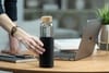 Бутылка для воды Onflow, черная с логотипом