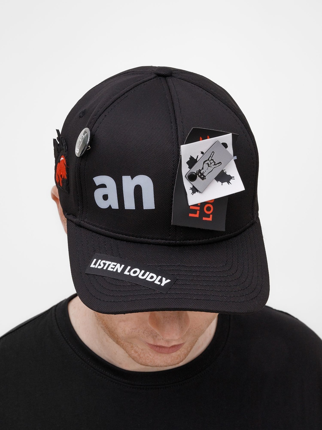 Бейсболка Harris, черная с логотипом