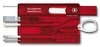Набор инструментов SwissCard, полупрозрачный красный с логотипом