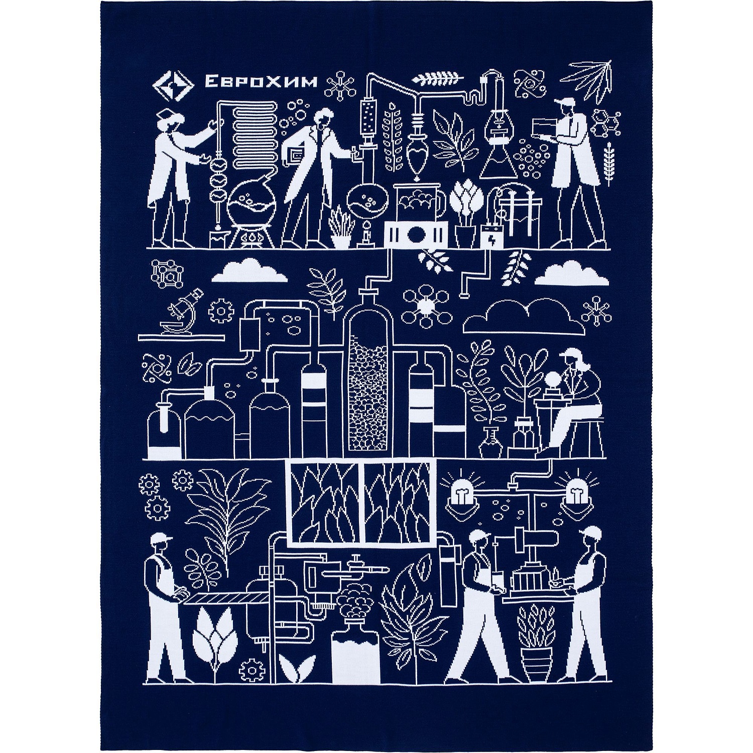 Плед на заказ Tricksy Net, 2 цвета, М, акрил с логотипом