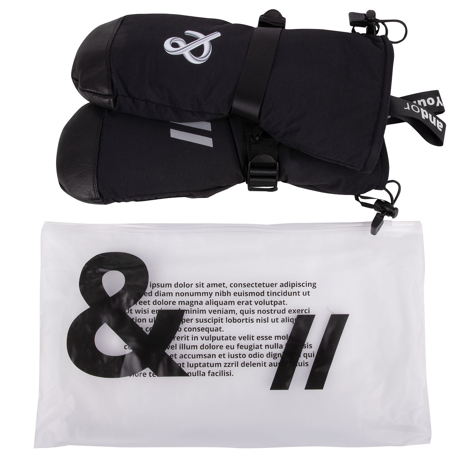 Варежки Big Boss, черные с логотипом