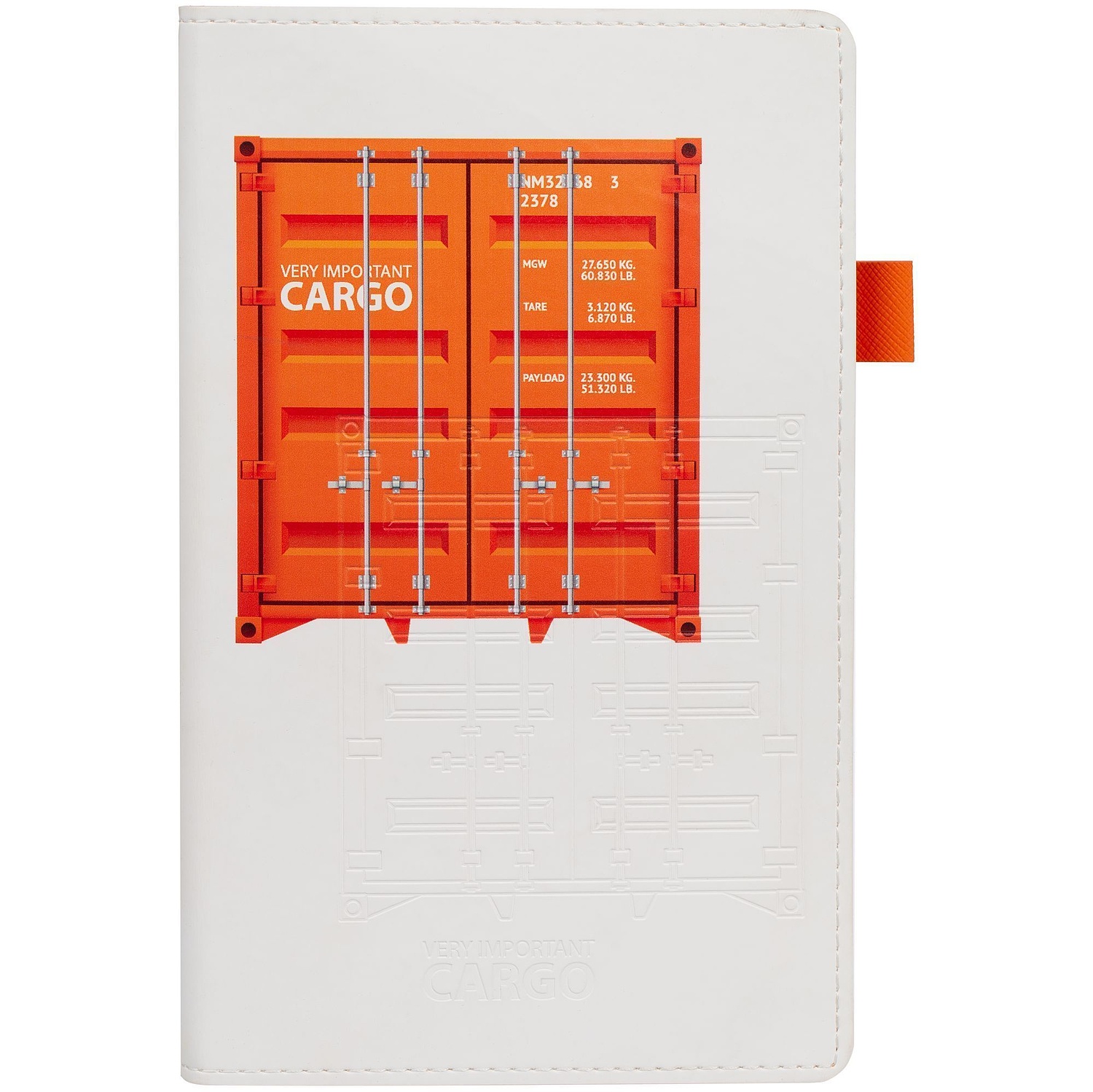 Ежедневник White Shall, недатированный, бело-оранжевый с логотипом