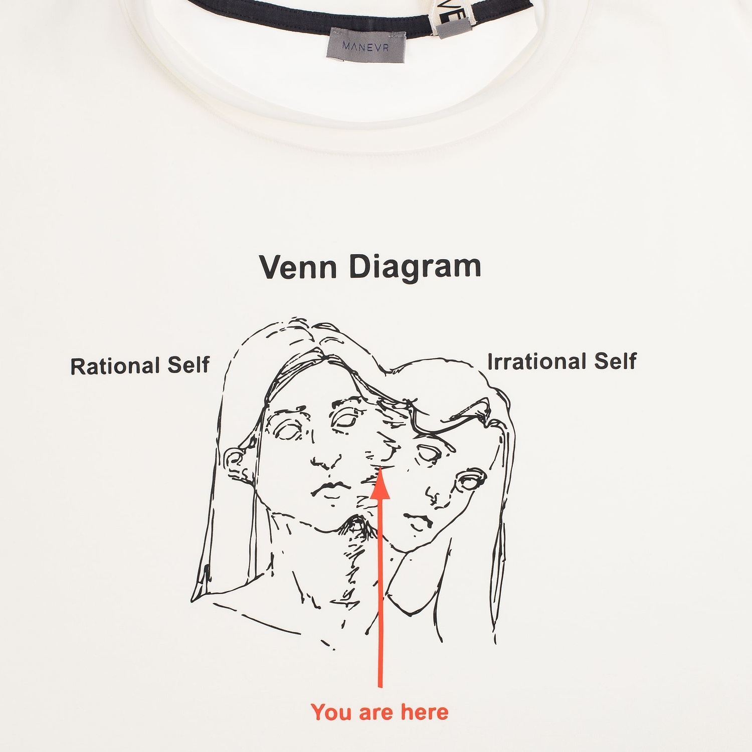 Футболка оверсайз Vozduh 2.0, кремовая с логотипом