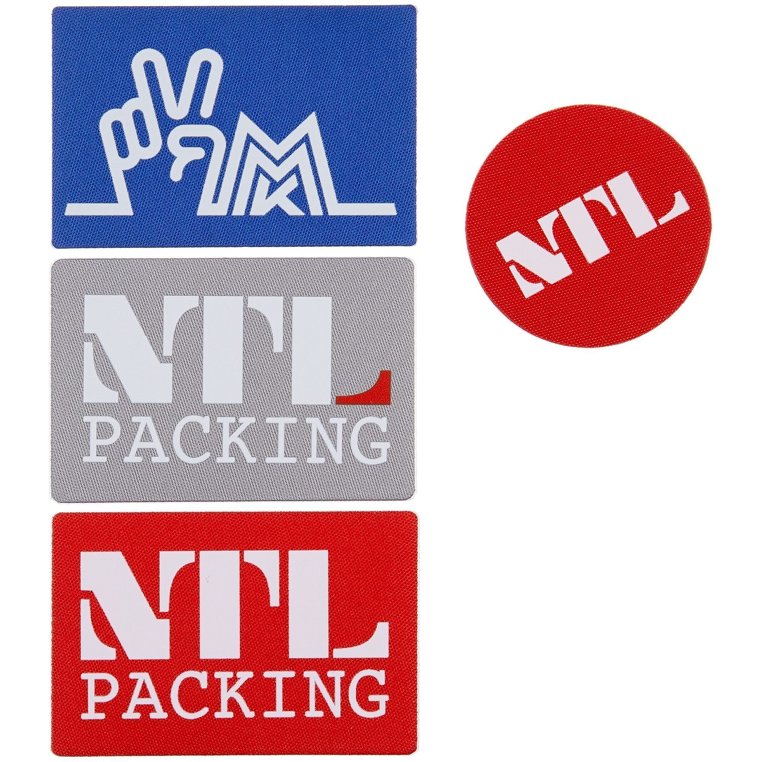 Наклейка тканевая Lunga Round, M, красная с логотипом