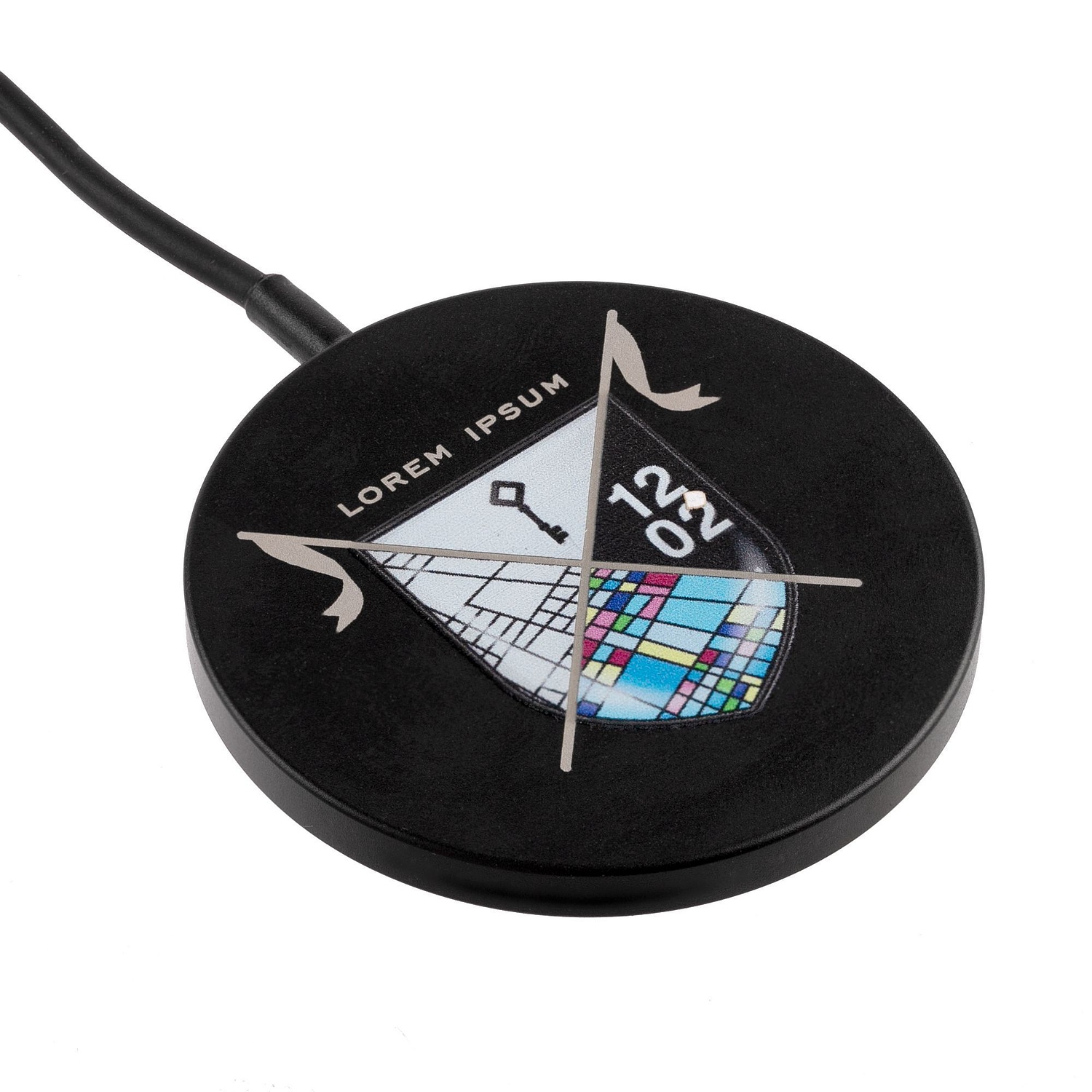 Беспроводное зарядное устройство с магнитами Magmate, черное с логотипом