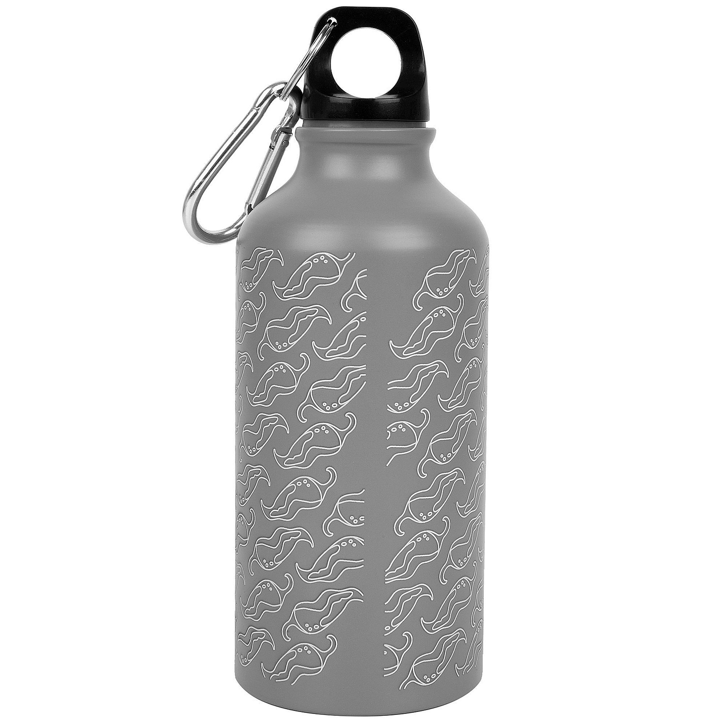 Бутылка для воды Funrun 400, серая с логотипом