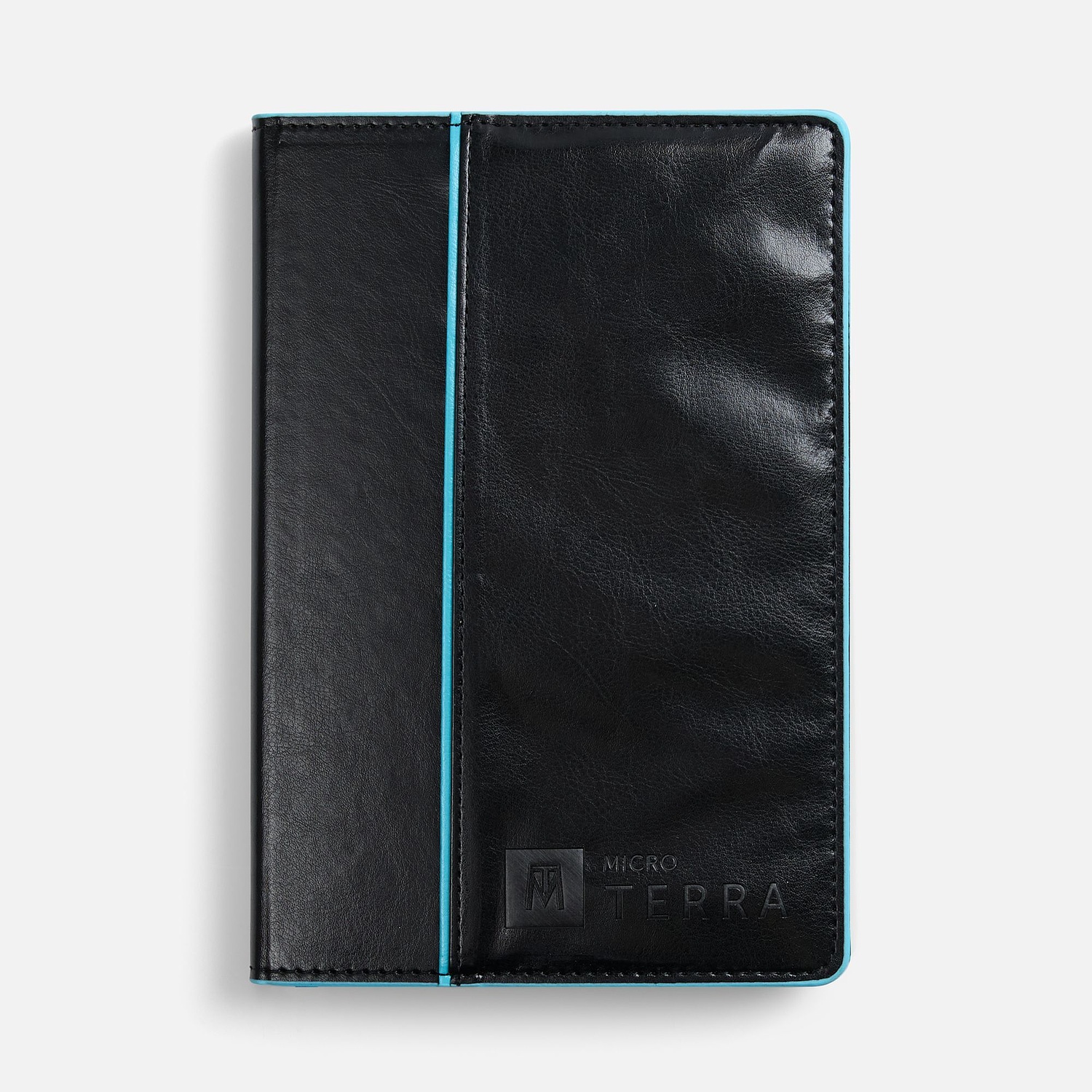 Ежедневник Alanis, недатированный, черный с голубым с логотипом