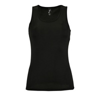 Майка женская Sporty TT Women, черная с логотипом