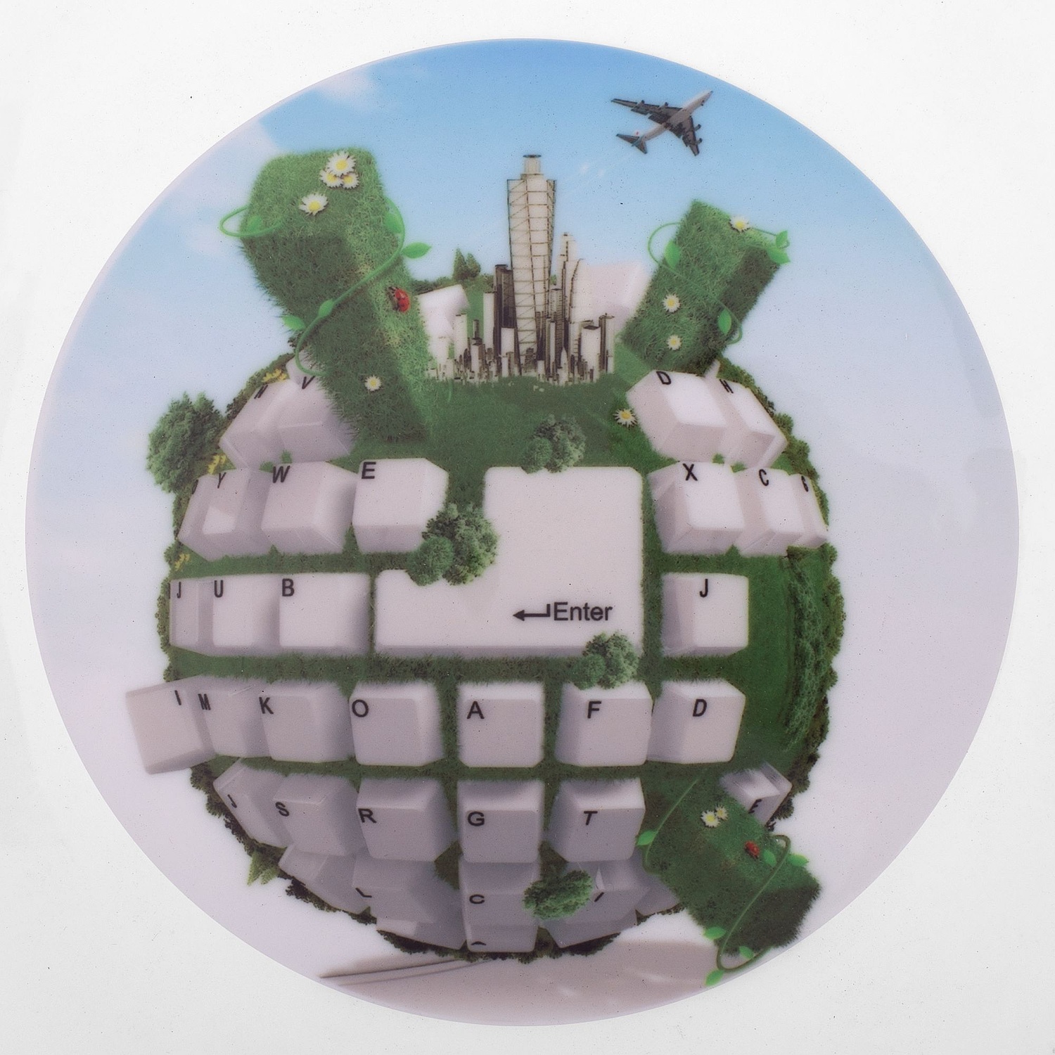 Тарелка Wonder для сублимационной печати, белая с логотипом