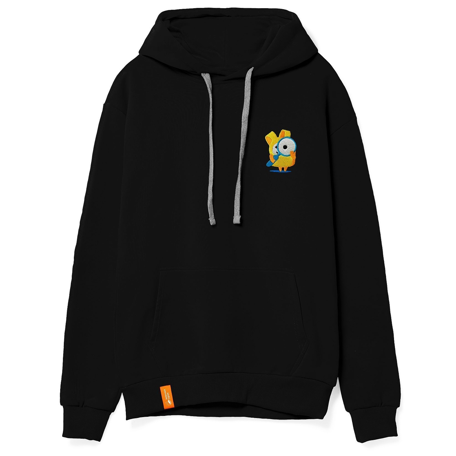 Лейбл тканевый Epsilon, S, оранжевый неон с логотипом