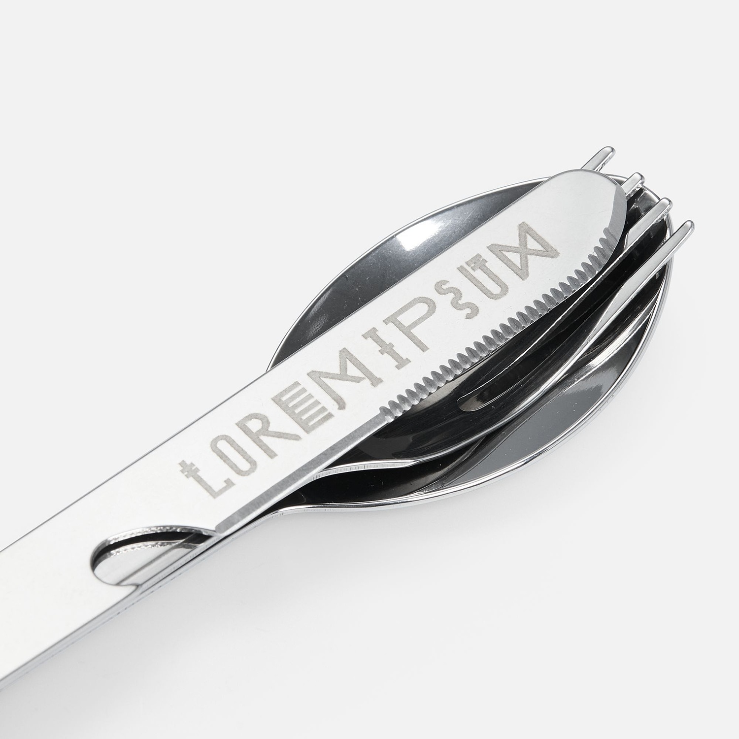 Набор походных столовых приборов Campsite, черный с логотипом