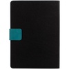 Ежедневник Boom, недатированный, черный с бирюзовым с логотипом