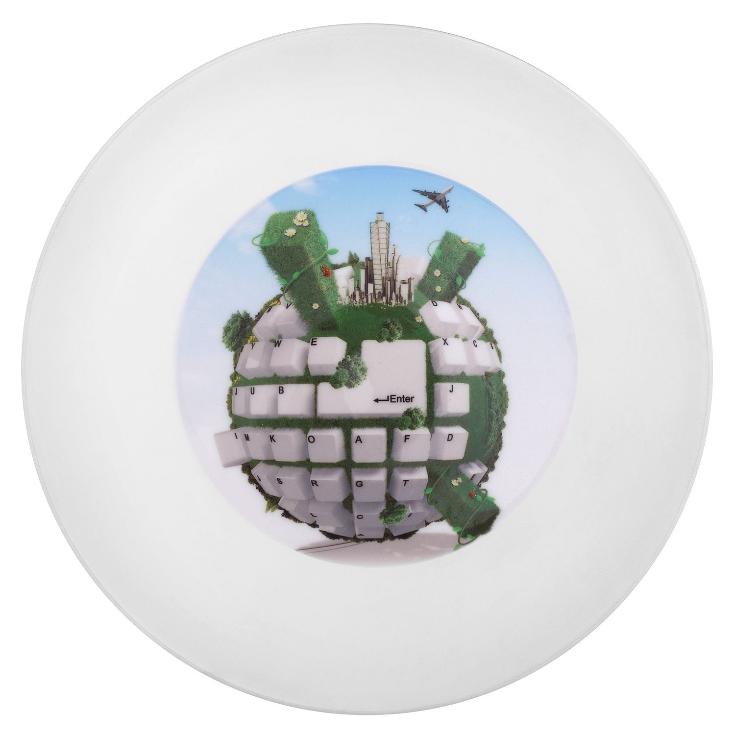 Тарелка Wonder для сублимационной печати, белая с логотипом