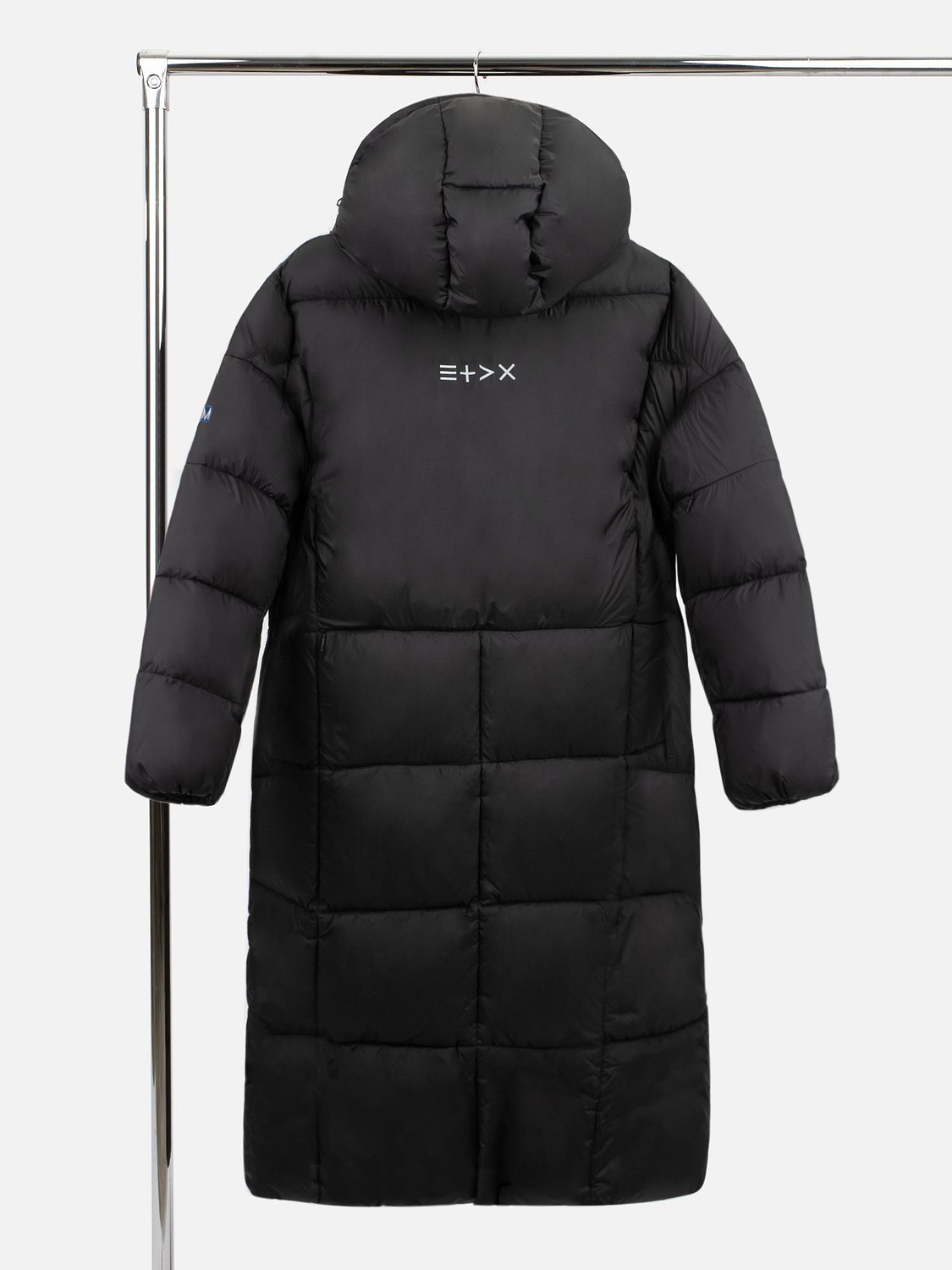 Пуховик унисекс Kapsula, темно-синий с логотипом