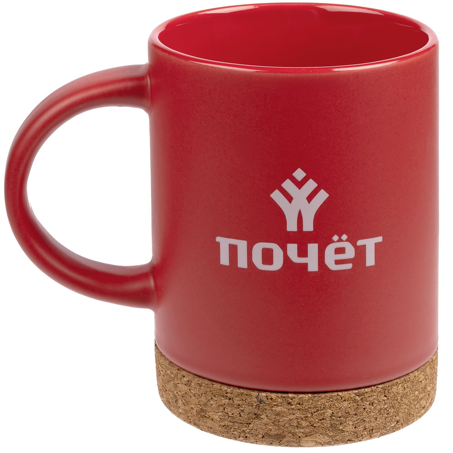 Кружка с пробковой подставкой Corky, красная