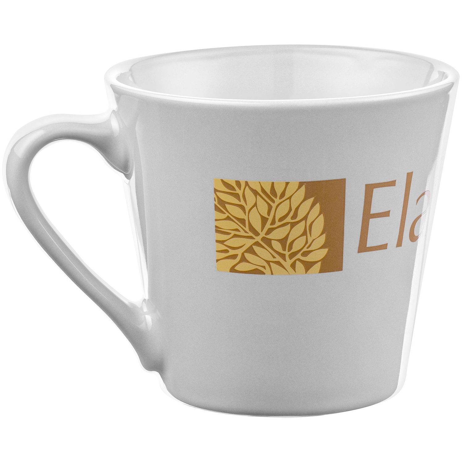 Кружка Modern Bell Classic, глянцевая, серая с логотипом