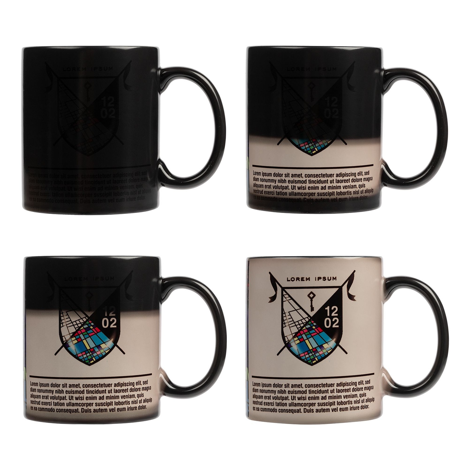 Кружка-хамелеон On Display, глянцевая, черная с синим