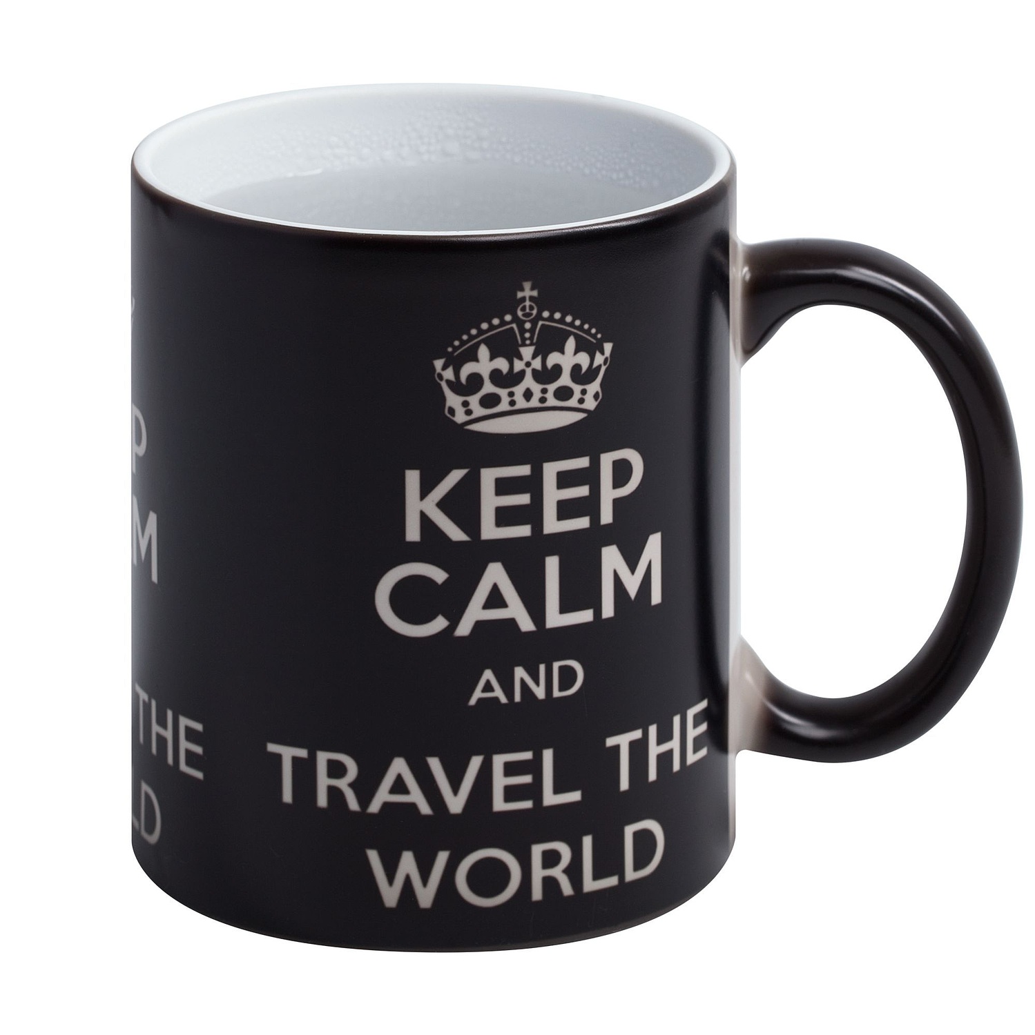 Кружка «Хамелеон», глянцевая, черная с логотипом