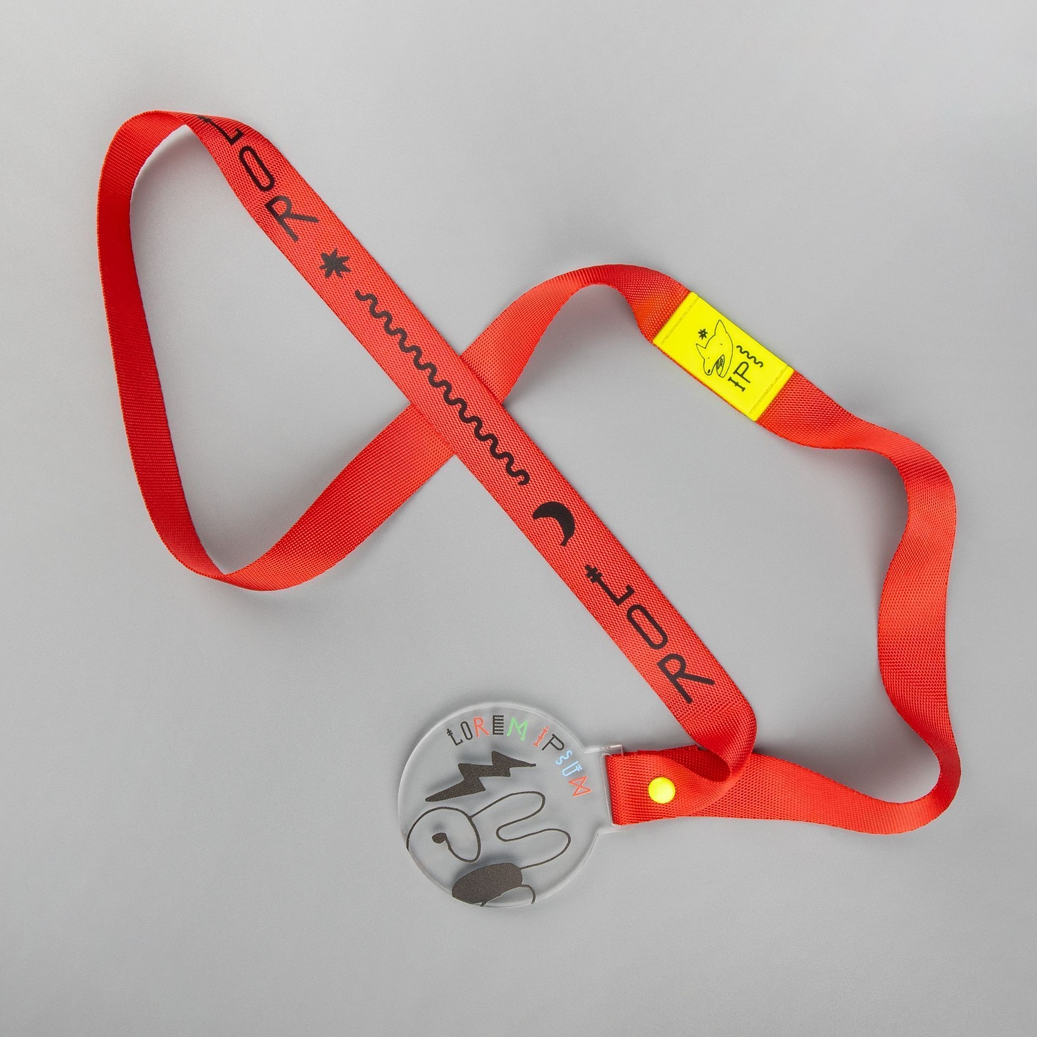 Заклепка Rivet, S, желтый неон с логотипом