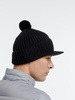 Вязаная шапка с козырьком Peaky, черная с логотипом