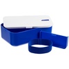 Ланчбокс Lunch Hour, белый с синим с логотипом