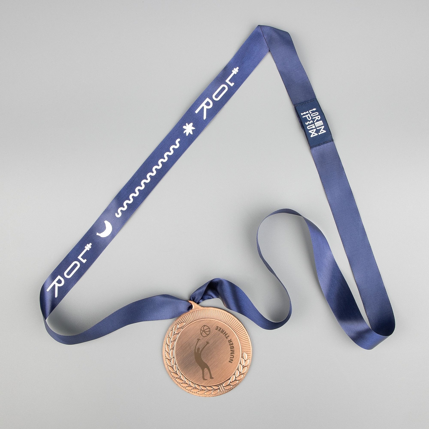 Лента сатиновая Satin 20 L, темно-синяя, 110 см с логотипом