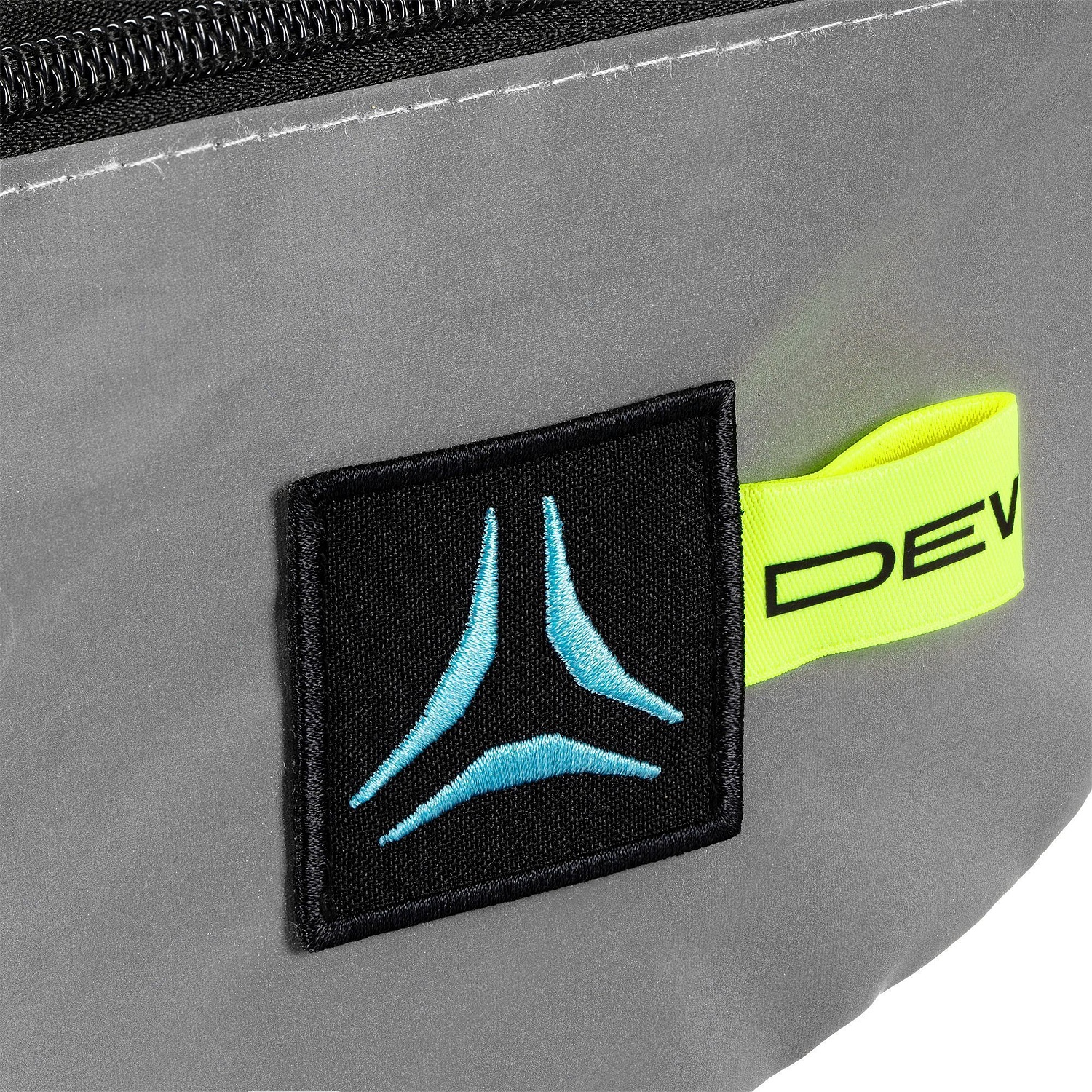 Лейбл тканевый Epsilon, S, желтый неон с логотипом