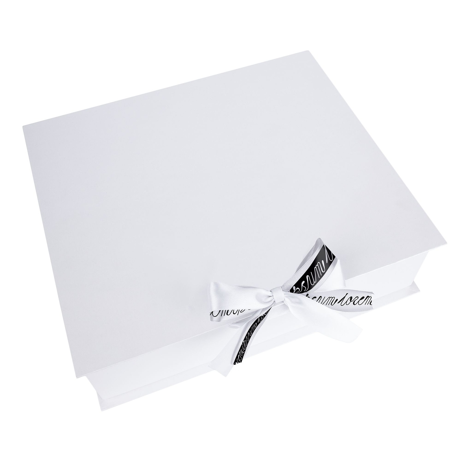 Коробка на лентах Tie Up, белая с логотипом