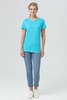 Футболка женская Miss 150, бирюзовая с логотипом