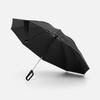 Зонт обратного сложения с ручкой-карабином Foldberry, черный с логотипом