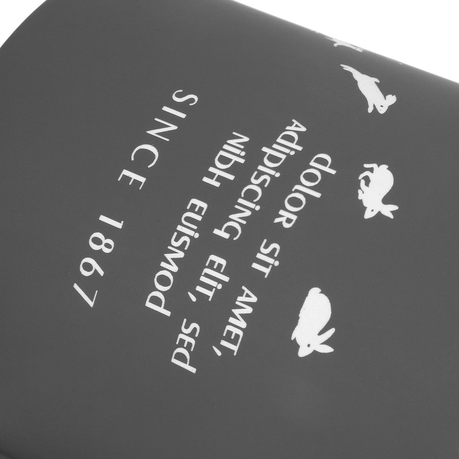 Кружка StopSpot с покрытием софт-тач, серая с логотипом