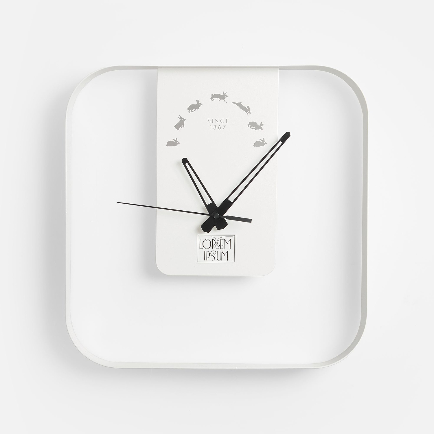 Часы Brevity, белые с логотипом