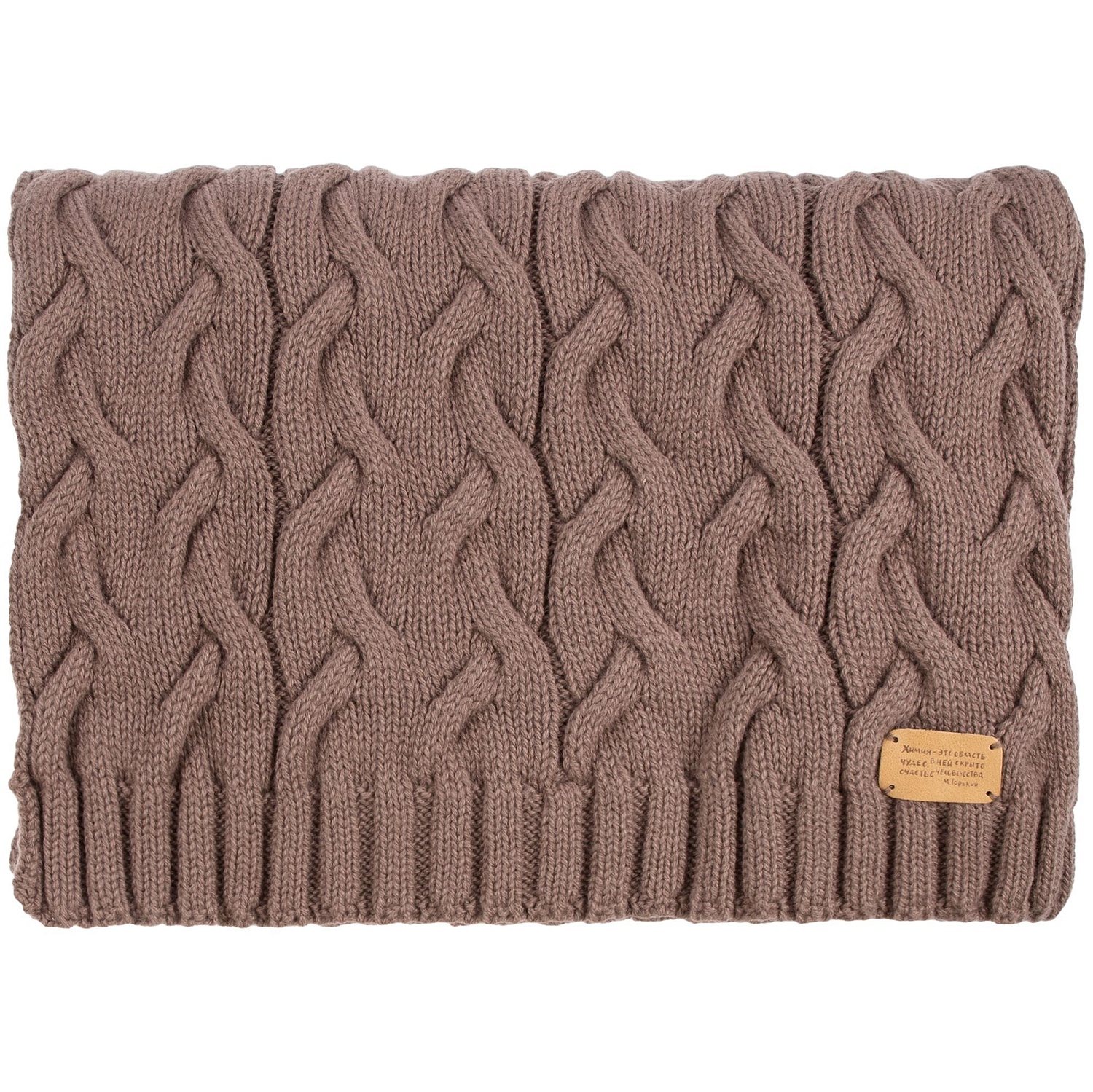 Лейбл кожаный Beta, S, бежевый с логотипом