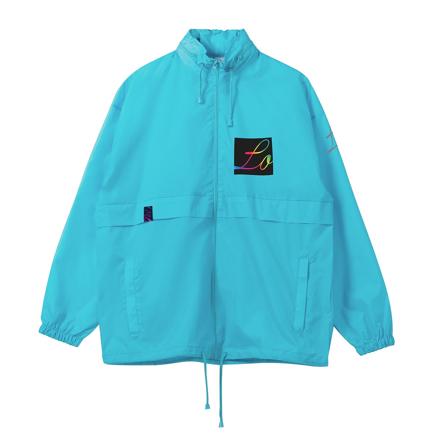 Ветровка из нейлона Surf 210, бирюзовая с логотипом