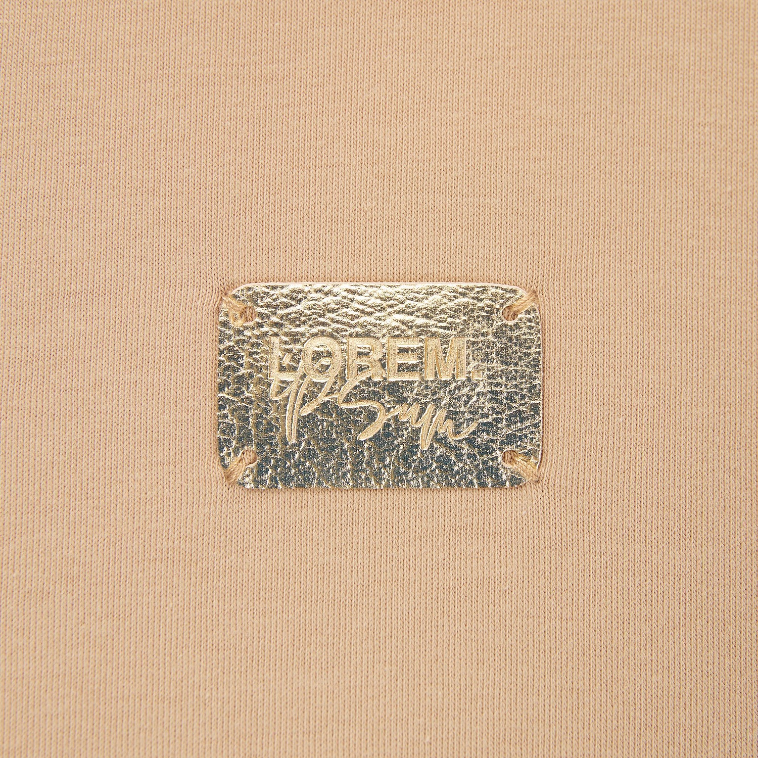 Футболка оверсайз унисекс Vozduh, бежевая с логотипом