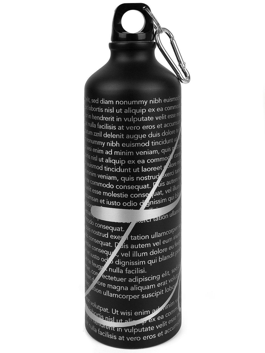 Бутылка для воды Funrun 750, черная с логотипом