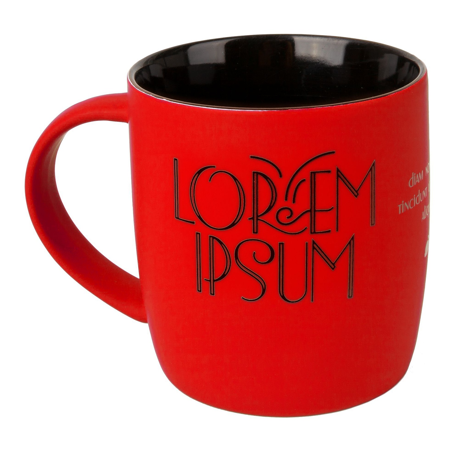 Кружка Surprise Touch Black с покрытием софт-тач, красная с логотипом