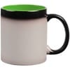 Кружка-хамелеон On Display, матовая, черная с зеленым с логотипом