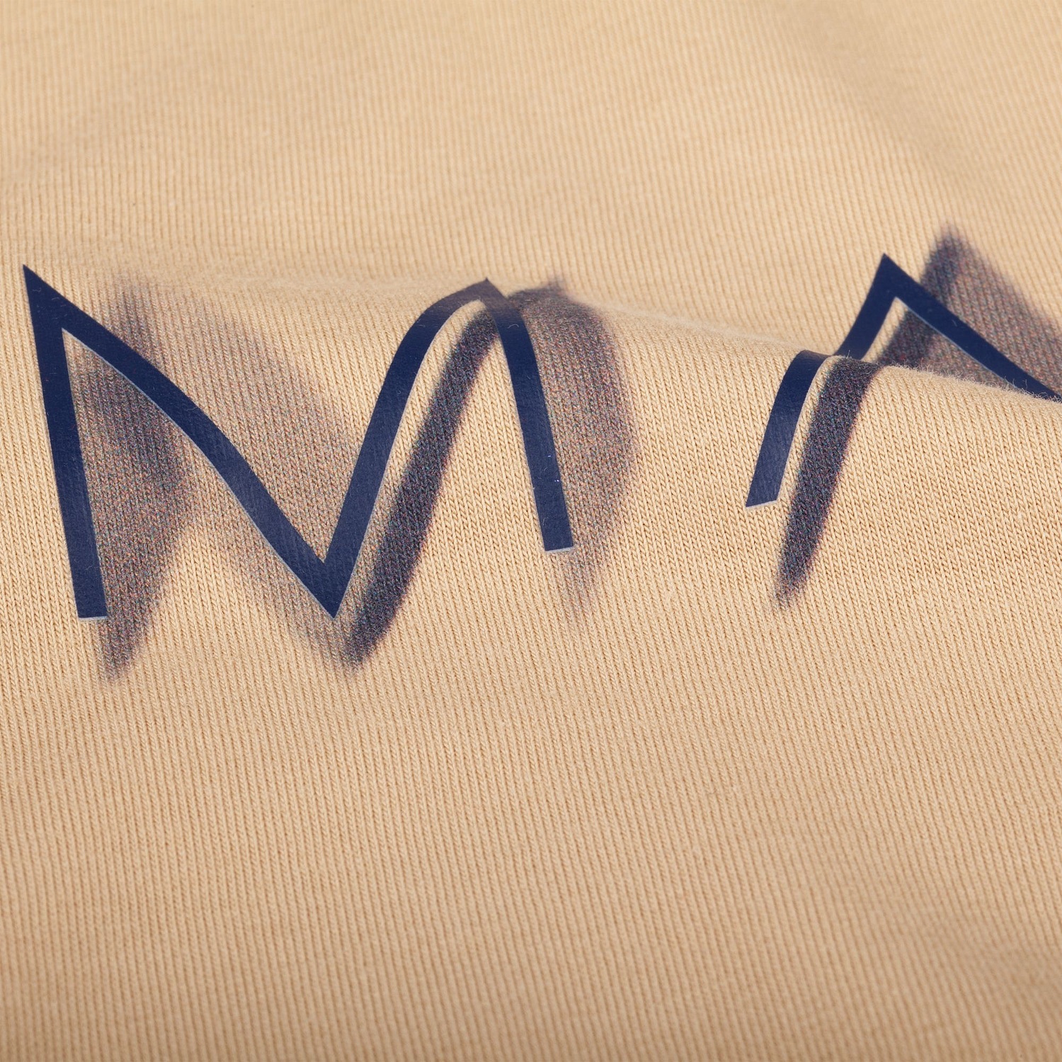 Футболка оверсайз унисекс Vozduh, бежевая с логотипом