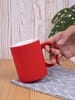 Кружка Promo Soft с покрытием софт-тач, ярко-красная с логотипом