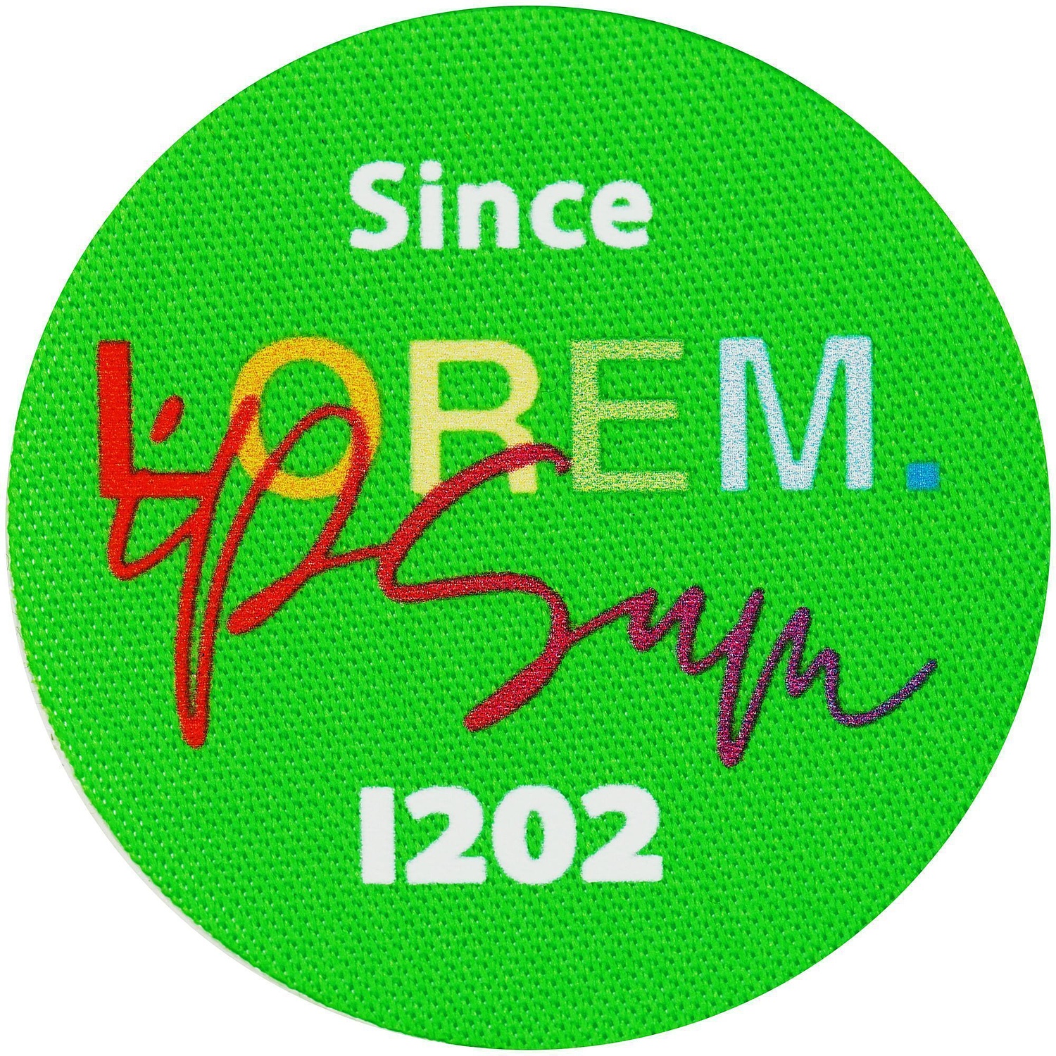 Наклейка тканевая Lunga Round, M, зеленый неон с логотипом