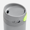 Термостакан X1 с цветной кнопкой, серый с желтым с логотипом