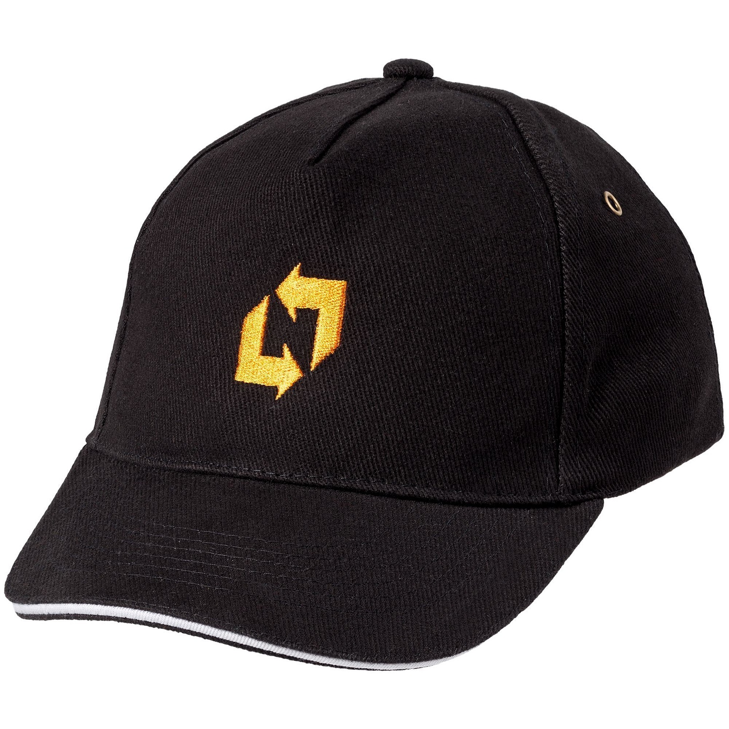 Бейсболка Classic, черная с белым кантом