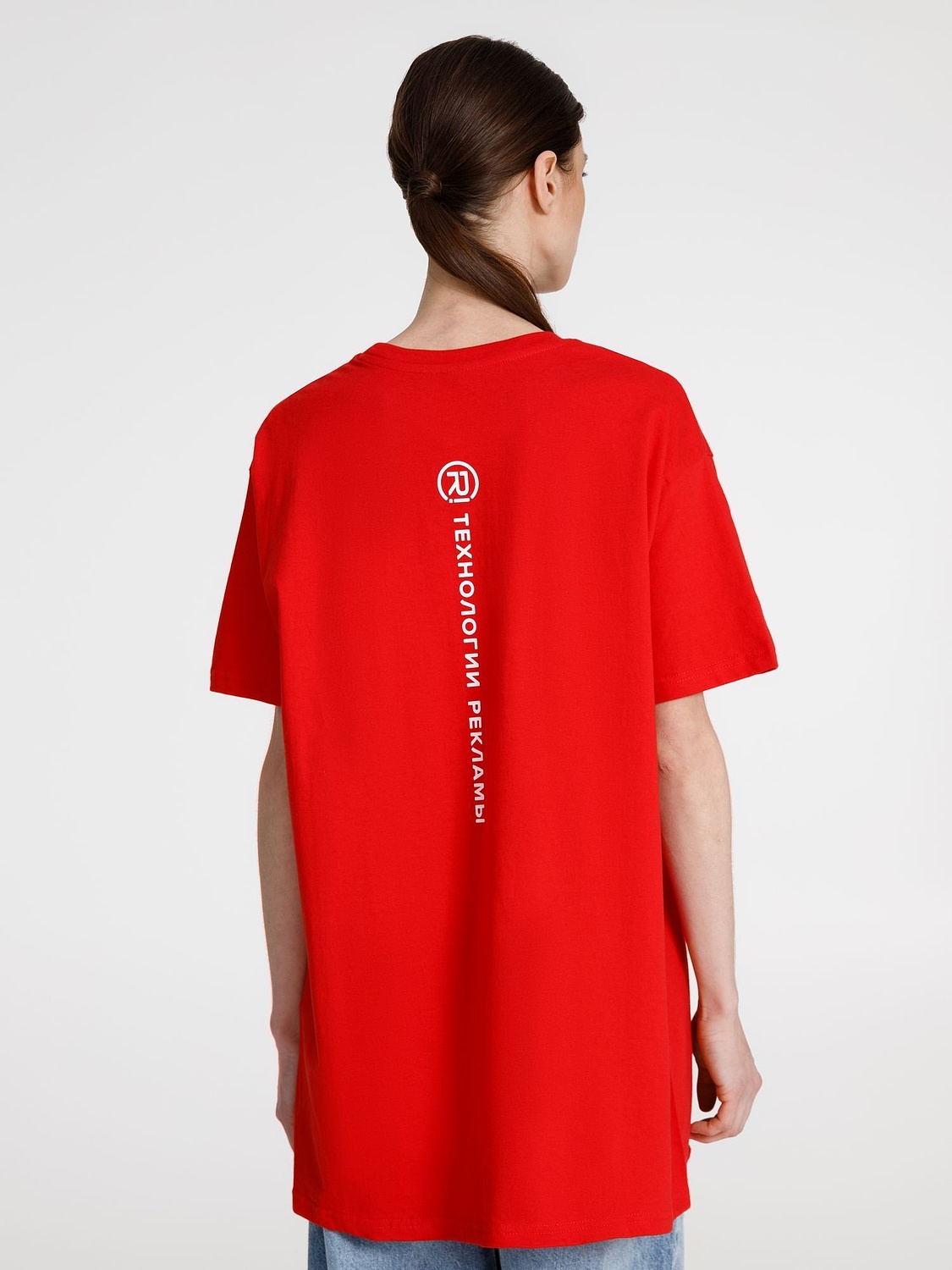 Футболка женская E190 красная с логотипом