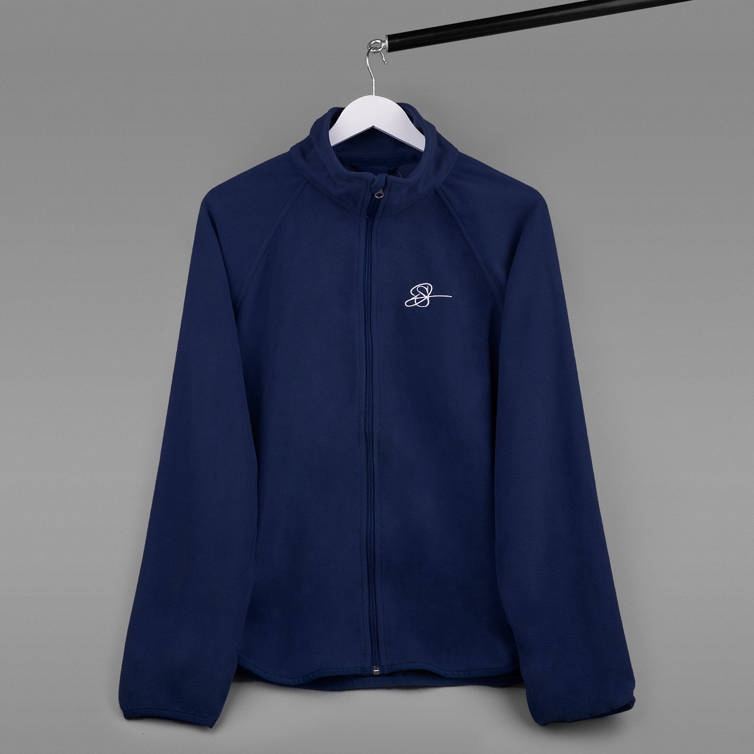 Куртка флисовая унисекс Fliska, темно-синяя с логотипом