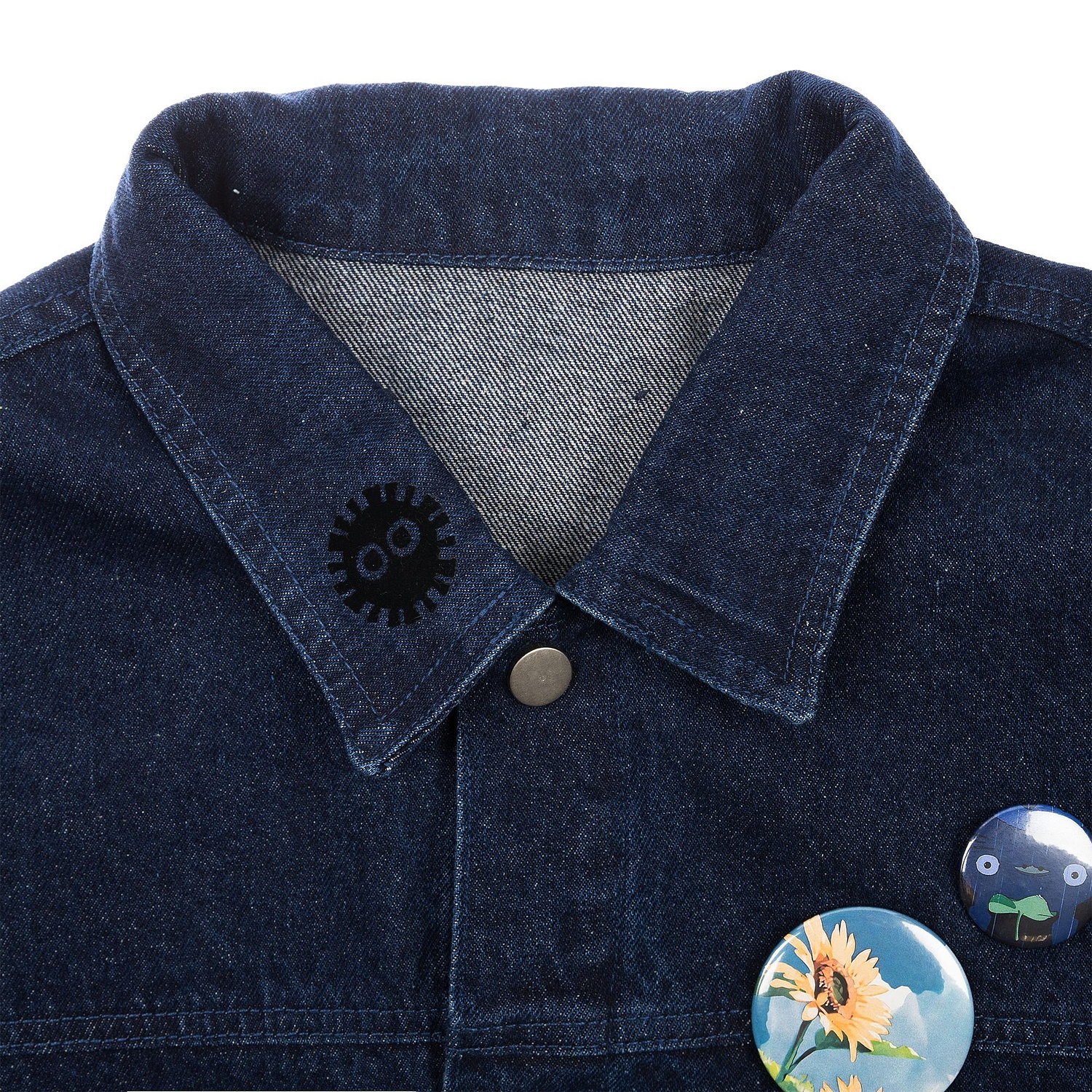 Куртка джинсовая O1, темно-синяя с логотипом