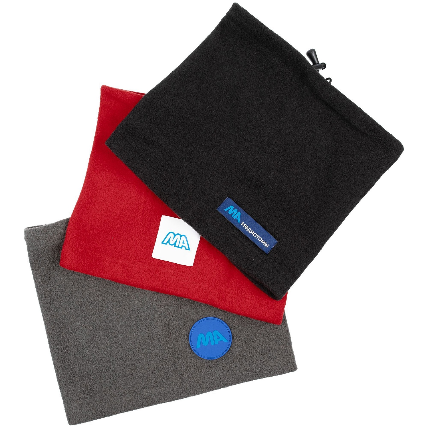 Шапка-шарф с утяжкой Blizzard, черная с логотипом