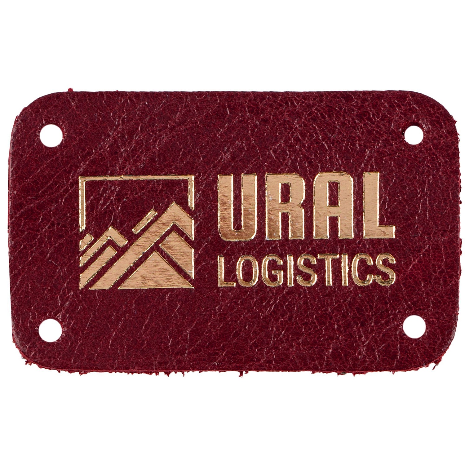 Лейбл кожаный Beta, S, красный с логотипом